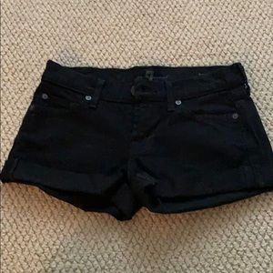 7 for all Mankind black cuffed shorts
